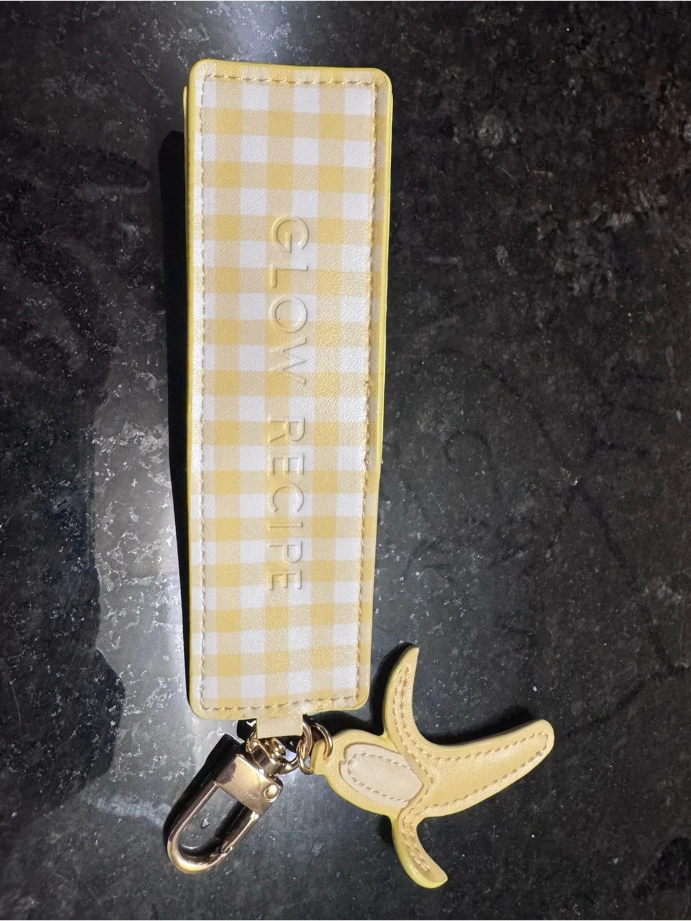 Glow Recipe Yellow Gingham Key & Card Holder with Banana Charm